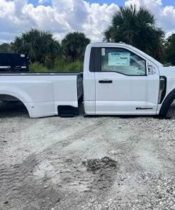 White 2023-2024 Ford F450 F550 2 door Regular Cab with doors and front clip (hood, fenders, grille, headlights and bumper)