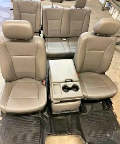 2017 2018 2019 2020 2021 2022 Ford F250 F350 F450 F550 Super Duty Tan Vynl Bucket Front and Rear/Back Seats with Center Console Jump Seat.