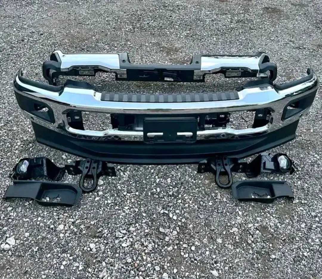 2023 2024 2025 Ford F250 F350 F450 F550 Superduty OEM Chrome Front and Rear/ Back Bumpers with Parking Sensors, Fog Lights and Tow Hooks